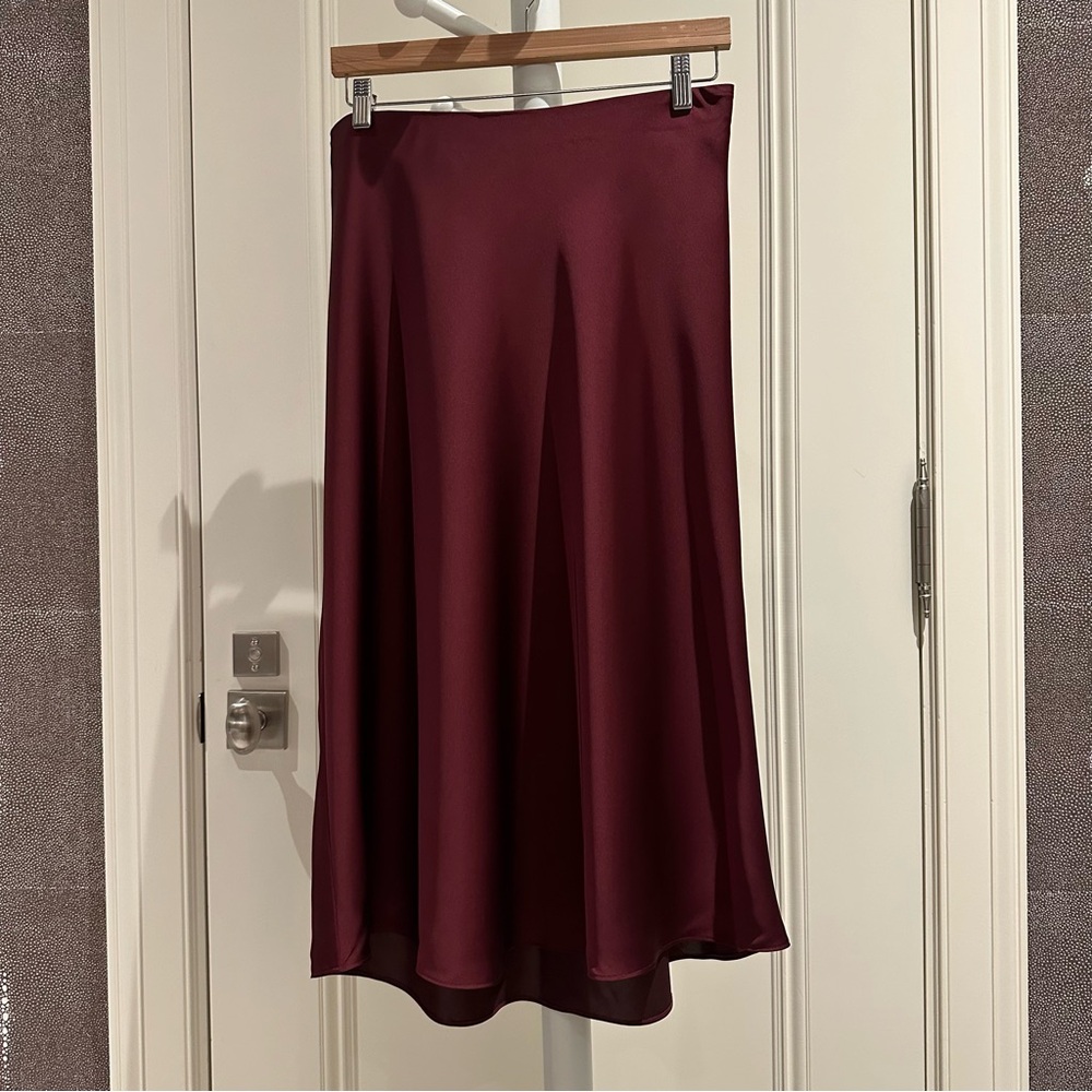 NWT J. Crew pull-on slip skirt (medium, vintage burgundy)